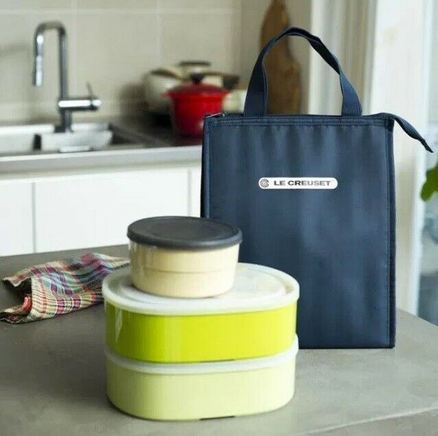 New Le Creuset LC Navy Refrigerator Cold Warm BIG Insulated Bag Japan Magazine - £15.81 GBP