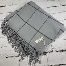 Madewell Windowpane Scarf Cape Shawl Gray Plaid Measures 26&quot; X 70&quot; NWT  - £23.35 GBP