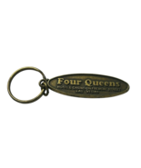 VINTAGE FOUR QUEENS FREMONT STREET CASINO LAS VEGAS BRASS KEY RING FOB - €11,99 EUR