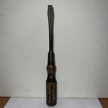 Vintage Bridgeport Bell System 11.5&quot; Flathead Wood Handle Screwdriver 50 - $29.21