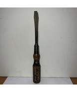 Vintage Bridgeport Bell System 11.5&quot; Flathead Wood Handle Screwdriver 50 - $41.02 CAD
