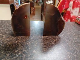 Polished Geode Matched Set Bookends 3.5 Pounds 4.25&quot; Tall - £33.50 GBP