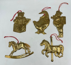 Dept 56 Brass Ornaments Hong Kong Bear Goose Christmas Lot of 5 Department - £13.03 GBP