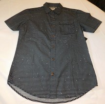 Hurley Men&#39;s Short Sleeve Button Up Shirt Striped MVS0004910 00A S small... - £24.28 GBP
