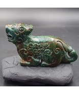 Antik Stein Chrysocola Tibet Mystisch Tierschnitzerei Stein Anhänger... - €47,06 EUR