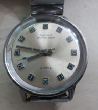 Vintage Timex Automatic Men&#39;s Watch Black Block Hour Numbers - $18.53