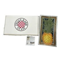 Peggy Karr Art Glass Fused Glass PINEAPPLE PLATE Tray Hawaii Tropical Fruit - $40.00
