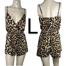 Brown Leopard Soft &amp; Stretchy Cami Mini Romper~Size L - £23.14 GBP