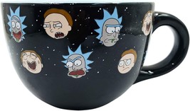 Silver Buffalo Rick and Morty Heads Line Up Ceramic Soup Mug, 24-Ounce - £16.80 GBP
