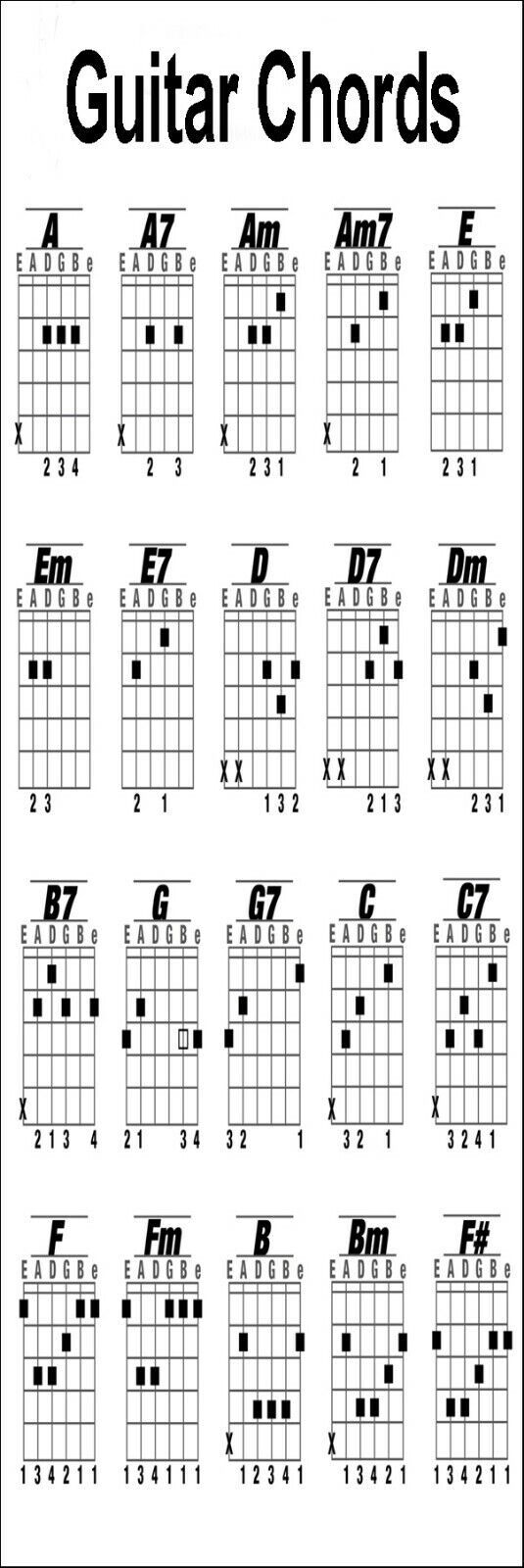 Guitar Chords Bookmark - $3.50