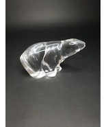 Crystal Glass Norway Polar Bear Art Glass Figurine Paperweight Vintage - $9.89