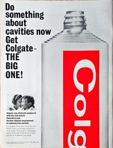 Colgate Toothpaste The Big one original vintage 1964 print ad 1960&#39;s - $238.56 MXN
