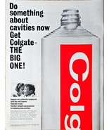 Colgate Toothpaste The Big one original vintage 1964 print ad 1960&#39;s - $238.56 MXN