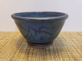 Art Studio Ceramic Bowl Matte Glaze Blue, Purple And Green Signed 5.5 &quot; Diam - $8.87