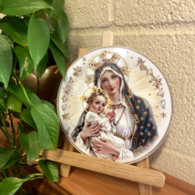 Bl Mother Mary with Child Image set on  Aluminum 8&quot; Round Image, New #AL... - $15.83