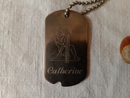 Aquarius pendant &quot;Catherine&quot; in metal, chain style army - $10.00
