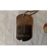 Aquarius pendant "Catherine" in metal, chain style army