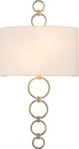 Wall Sconce KALCO Casual Luxury 2-Light Champagne Silver Leaf Off-White Shade - £778.67 GBP