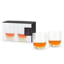 Viski Footed Crystal Scotch Glasses Set of 2 - Premium Liquor Drinking G... - $24.54