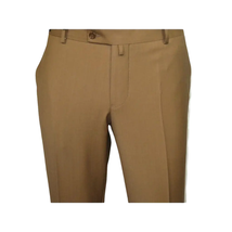 Men's MONO Turkey Slacks 100% Wool Plain Front Slim Fit 2502-10 Camel image 8