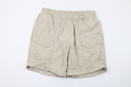 Columbia PFG Mens Large Omni-Shade Spell Out Lined Cargo Shorts Biege Nylon - £30.89 GBP