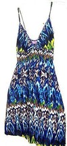She&#39;s Cool Blue Tie Dye Batik look Sundress Stretch Dress Sz XS-M - £21.25 GBP