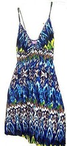 She&#39;s Cool Blue Tie Dye Batik look Sundress Stretch Dress Sz XS-M - £21.49 GBP