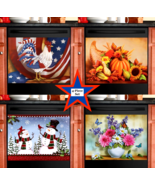 4-PC Seasonal Dishwasher Magnet Set Spring July 4th Fall Christmas Kitch... - $744.73 MXN