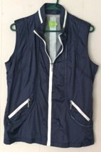 Adam Jacobs vest windbreaker  women size M blue zip close, zip close poc... - £11.65 GBP