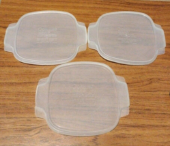Set of 3 Corning Ware A-1-PC  Clear Plastic Storage Covers For A1 &amp; A 1 1/2 - $12.16