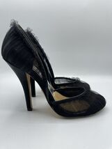 Badgley Mischka Women Heels size 7.5 Black 4.5 Inch Heel Pumps Tulle B66 - $5.87