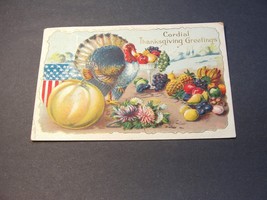 Cordial Thanksgiving Greetings - Postmarked 1911 -Embossed Postcard. - £11.61 GBP