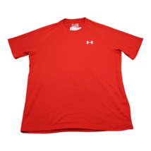 Under Armour Shirt Mens M Red Plain Loose Heat Gear Crew Neck Short Sleeve Tee - £17.90 GBP