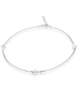 Sterling Silver Three Small Crosses Anklet - €31,81 EUR