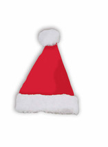 CLASSIC PLUSH CHRISTMAS SANTA CLAUSE HAT ADULT HOLIDAY ACCESSORY ONE SIZE - £6.29 GBP