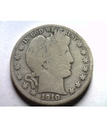 1910 BARBER HALF DOLLAR GOOD / VERY GOOD G/VG NICE ORIGINAL COIN BOBS COINS - £30.63 GBP