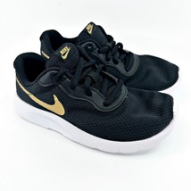 Nike Tanjun (PS) Black Gold White Kids Left 1 Right 13 Sneakers 818382 016 - £11.75 GBP