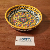 Serrv Fair Trade West Bank Al Salam Glass &amp; Pottery Hand Made 7 1/2&quot; Bowl (NEW) - £23.77 GBP