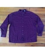 REI Mens Burgundy Cotton Rayon Soft Button Up Travel Hiking Shirt XL 52&quot;... - £29.22 GBP