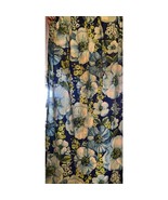 Blue Floral MOD Curtain Panel 1960s 40x62&quot; Montgomery Wards - £10.81 GBP