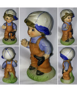 Vintage Porcelain Collectible Figurine Ceramic Boy Wearing Hat Jumping O... - £9.40 GBP