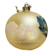 Vtg Thomas Kinkade Gold Brushworks Painted Glass Christmas Tree Ornament Boxed - £12.44 GBP