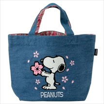 Snoopy Bag embroidery mini tote bag (Sakura / Denim) - $55.19
