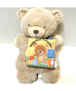 Demdaco Plush Stuffed Teddy Bear Hand Puppet with Cloth Book Removeable - £15.35 GBP