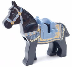Lego Prince of Persia Black Horse w/Sand Blue and Gold Print Bridle Figure - £7.48 GBP
