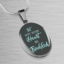 Let Not Your Heart be Troubled Handmade Stainless Steel-Silver Tone or 18k Gold  - £39.07 GBP