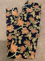 LulaRoe Black Pink Green Outline Floral Rose Aztec Geometric OS Legging Unicorn - £21.95 GBP