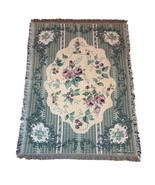 VTG Crown Crafts Roses Floral Tapestry Throw Blanket Tracy Porter Cottage - £22.05 GBP