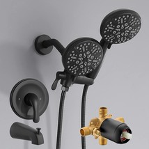 Fropo Black Shower Faucet Set Complete With Tub Spout - Shower, Valve Included - £116.37 GBP