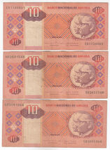 Angola, 10 Kwanzas, (Lote De 3) Banco Nacional De Angola Billetes - $9.24
